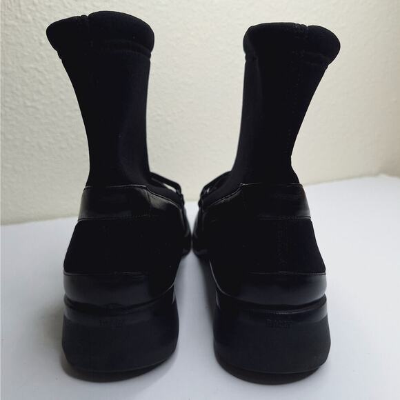 Bally Sock Boots Rare Leather Square Toe Men's 7 Women's 9 Italy Goth Industrial - Picture 9 of 16